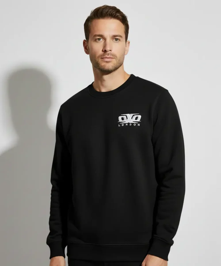 Men’s Premium Crew Neck Sweatshirt with Side Pockets | Regular Fit | Black printed Casual Wear