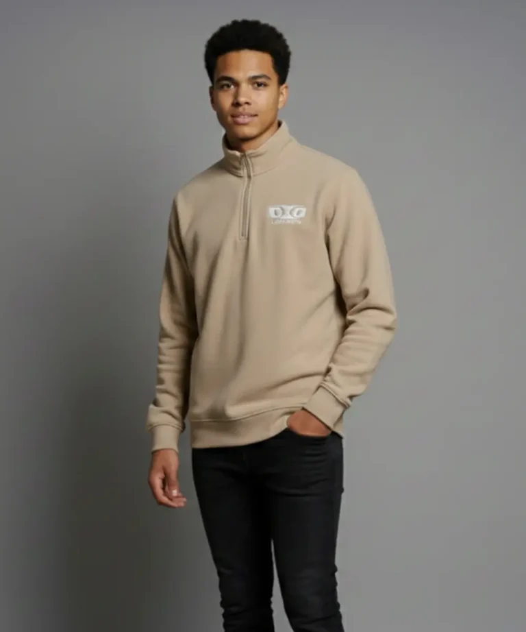 Classic Beige/Sand half zip hoodie