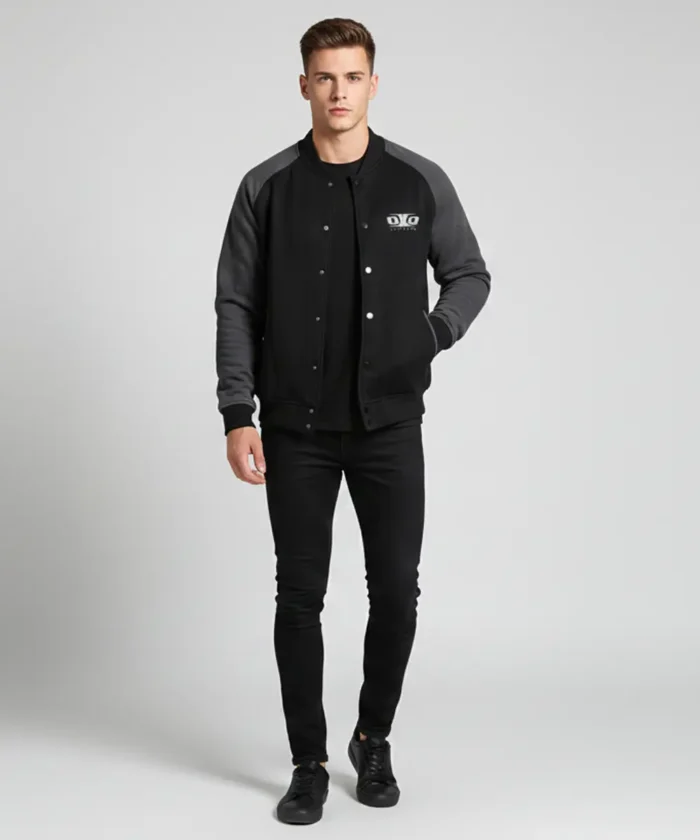 Black and Grey  Bomber Jacket