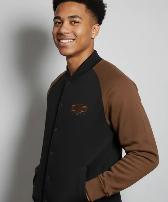 Black with Brown Bomber jacket