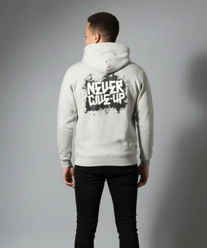 Men’s Premium Hoodie Sweatshirt with Side Pockets | Regular Fit | Printed Light Grey Casual Wear