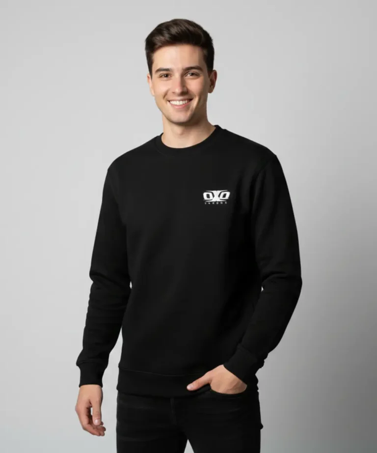 Premium Men’s Black Crew Neck Sweatshirts |Black Casual Wear