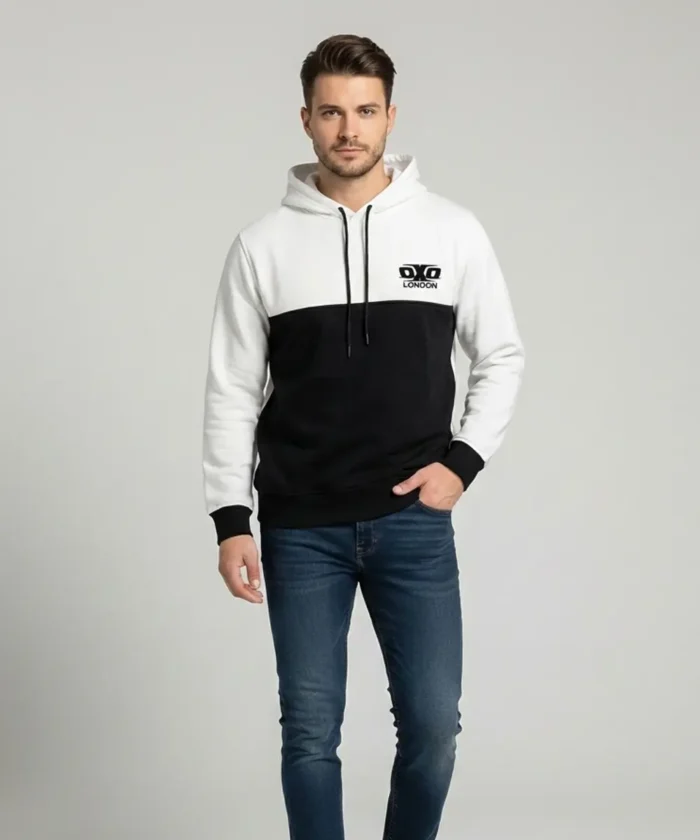 Multicolor Premium Hoodie Sweatshirt with Side Pockets | Regular Fit | Black & White Casual Wear