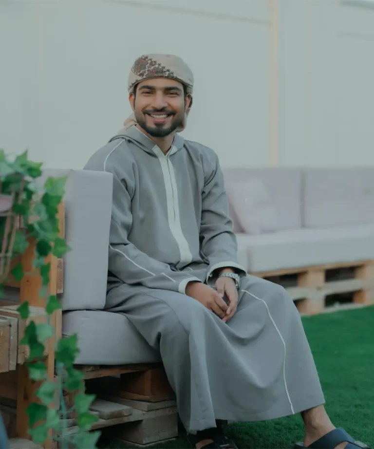 Premium Men’s Modern Thobe –GREY WITH WHITE | HOODIE