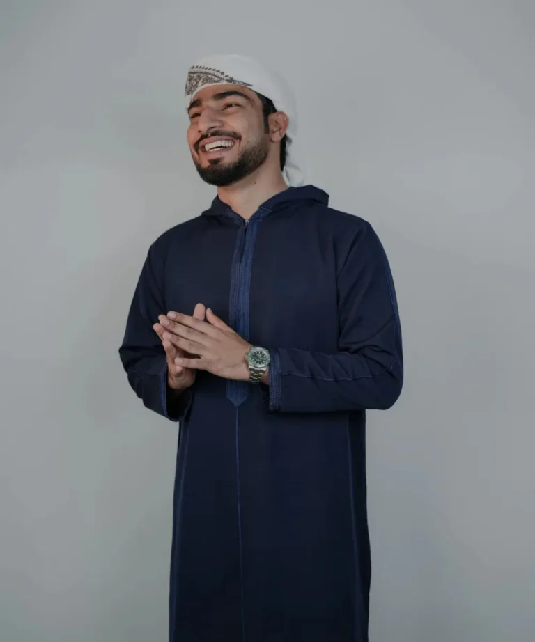 Premium Men’s Modern Thobe –NAVYBLUE | HOODIE